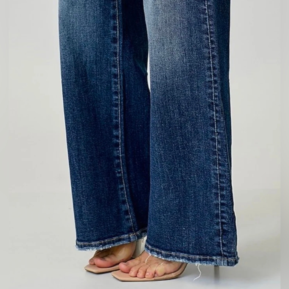 ❤️ NWT! RISEN CROSSOVER MID-RISE WIDE LEG JEANS, 0 (24) - Picture 4 of 14